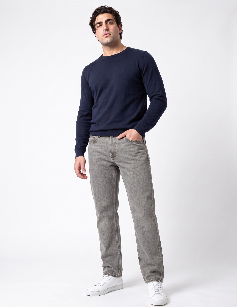 Jeans regular lavado stone wash para hombre 3