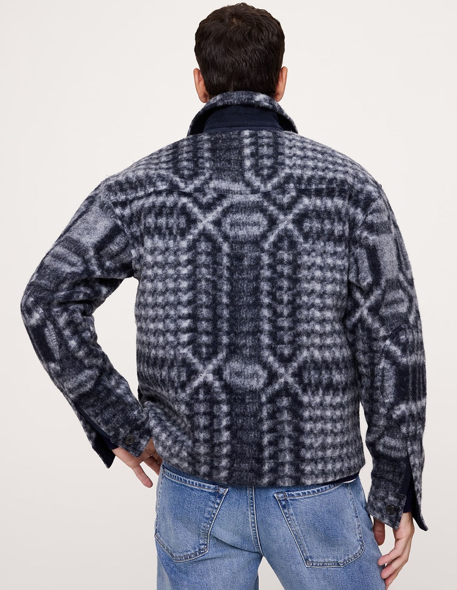 Chamarra casual bolsillos para hombre 4
