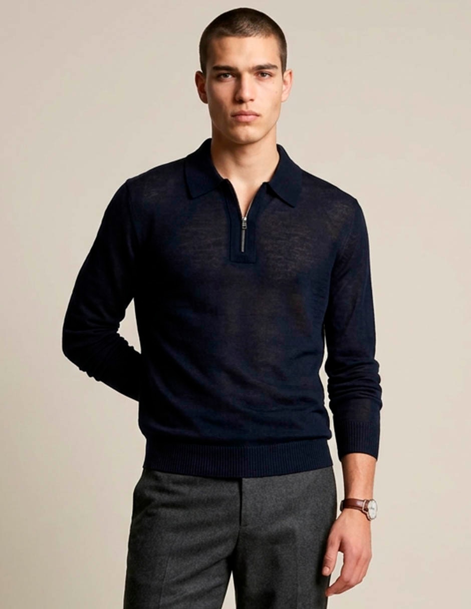 Suéter cuello camisero para hombre Suéter cuello camisero para hombre