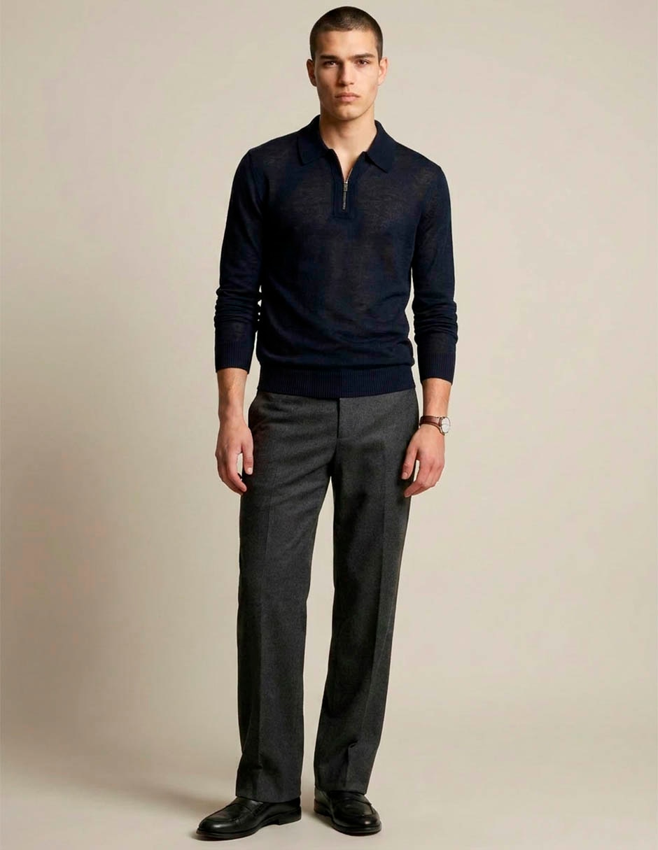 Suéter cuello camisero para hombre 3