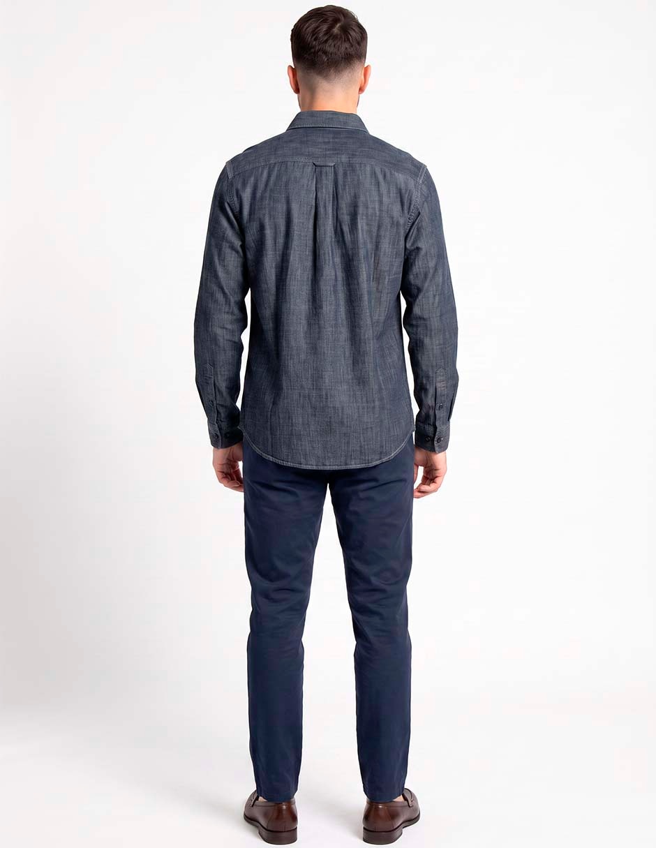 Camisa casual de algodón manga larga para hombre 3