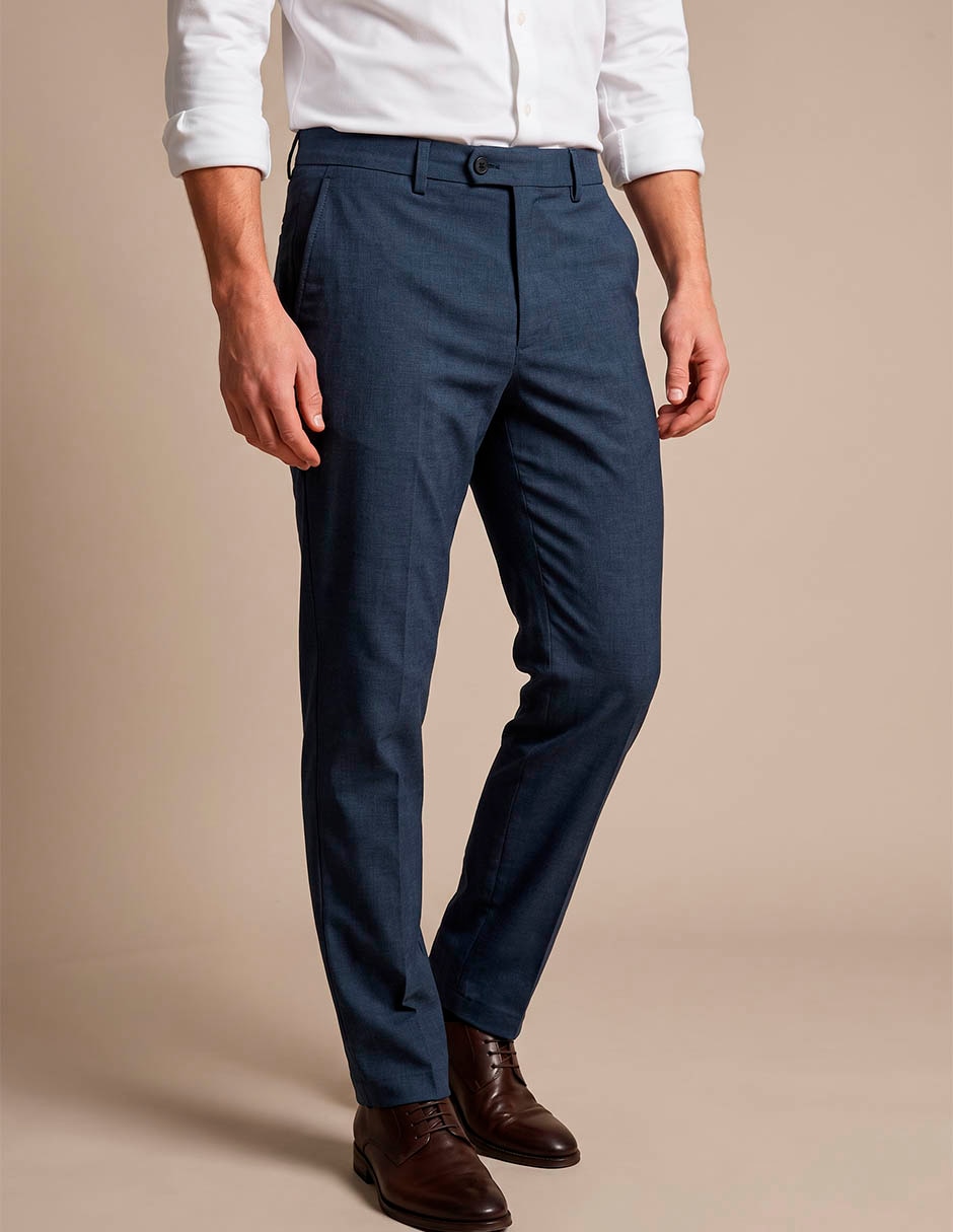 Pantalón de vestir straight de algodón para hombre