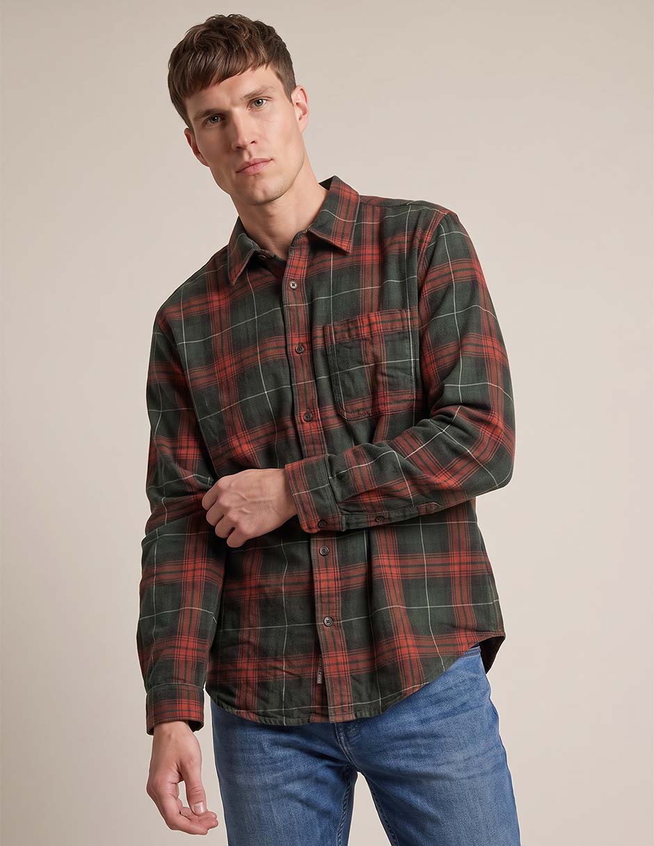Camisa casual manga larga para hombre