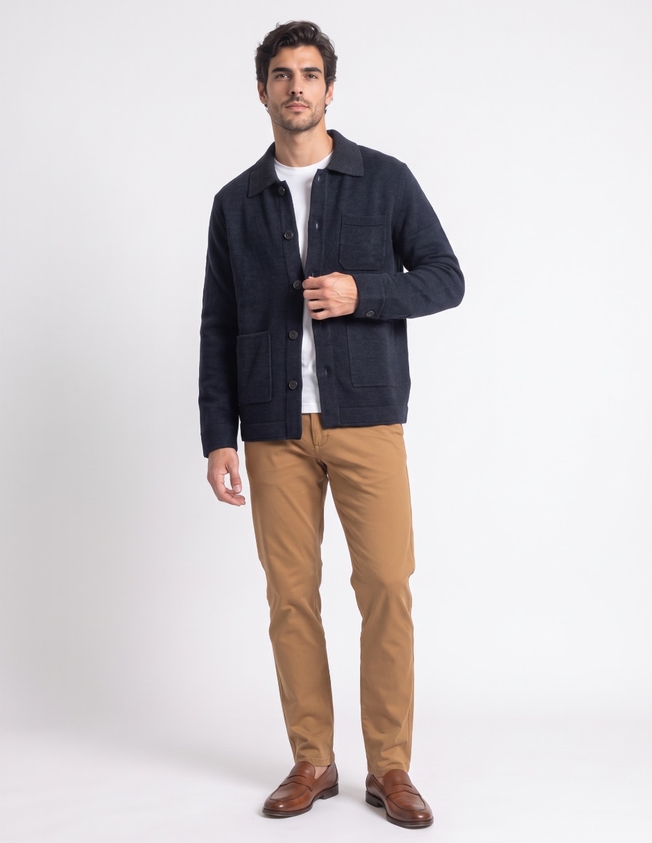 Suéter cuello camisero para hombre Suéter cuello camisero para hombre