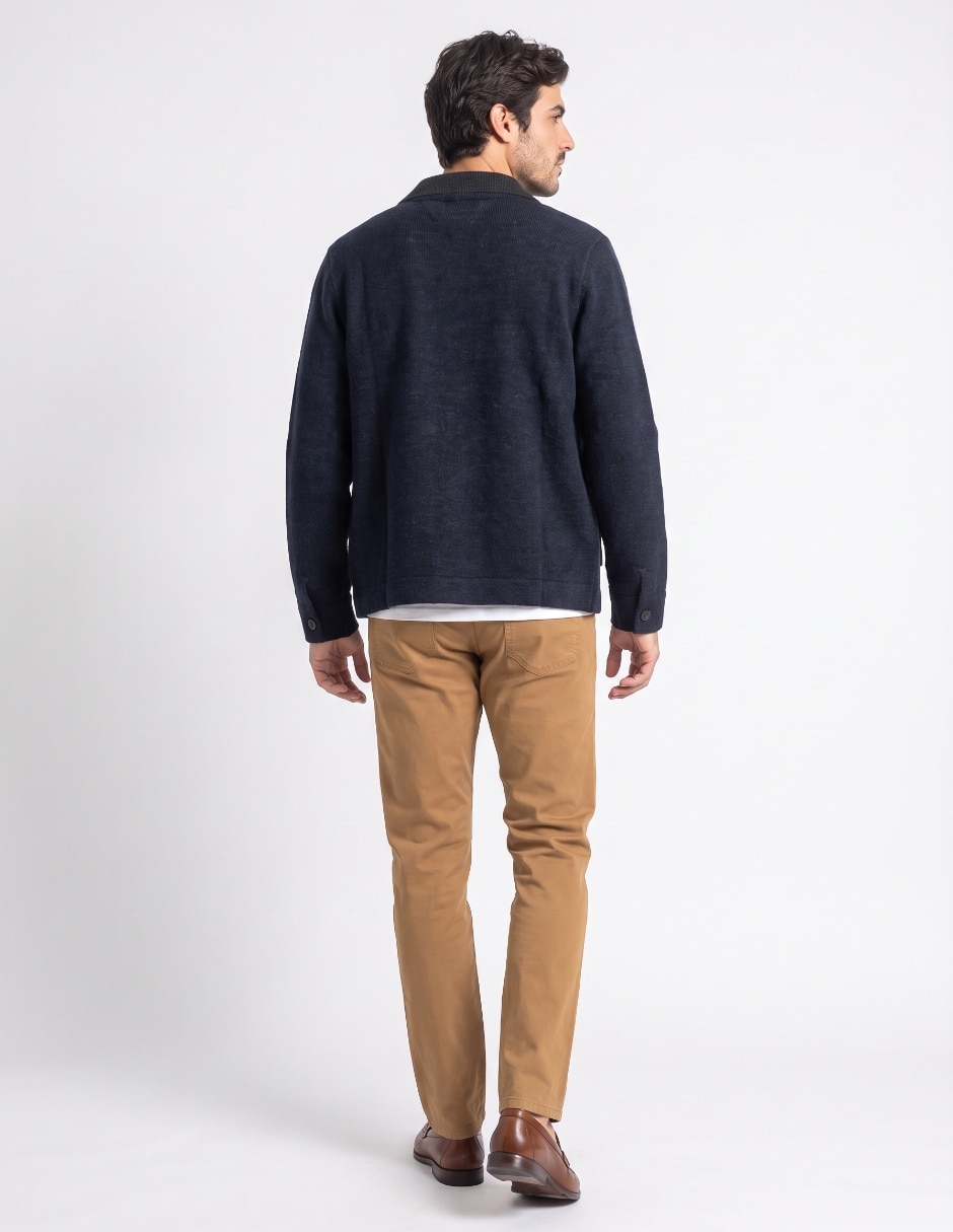 Suéter cuello camisero para hombre 2