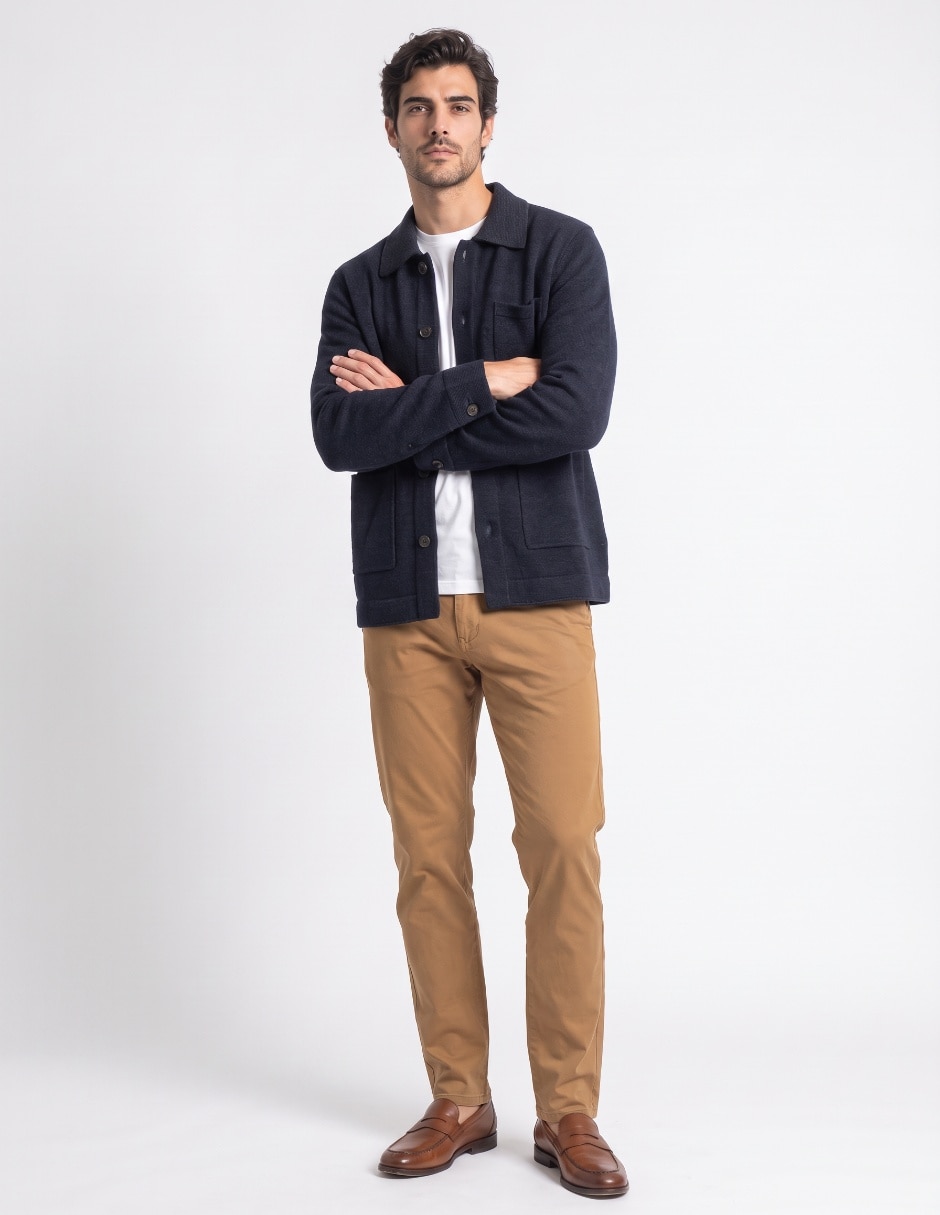 Suéter cuello camisero para hombre 3
