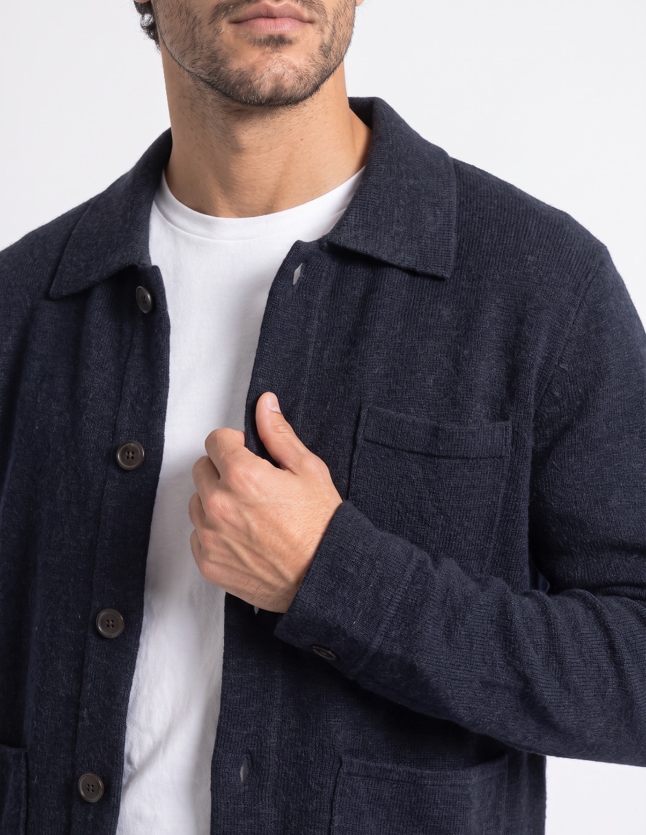 Suéter cuello camisero para hombre 4