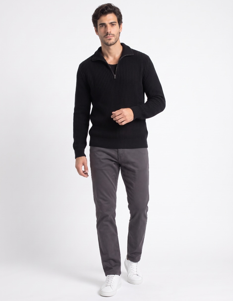 Suéter cuello con cierre para hombre 3