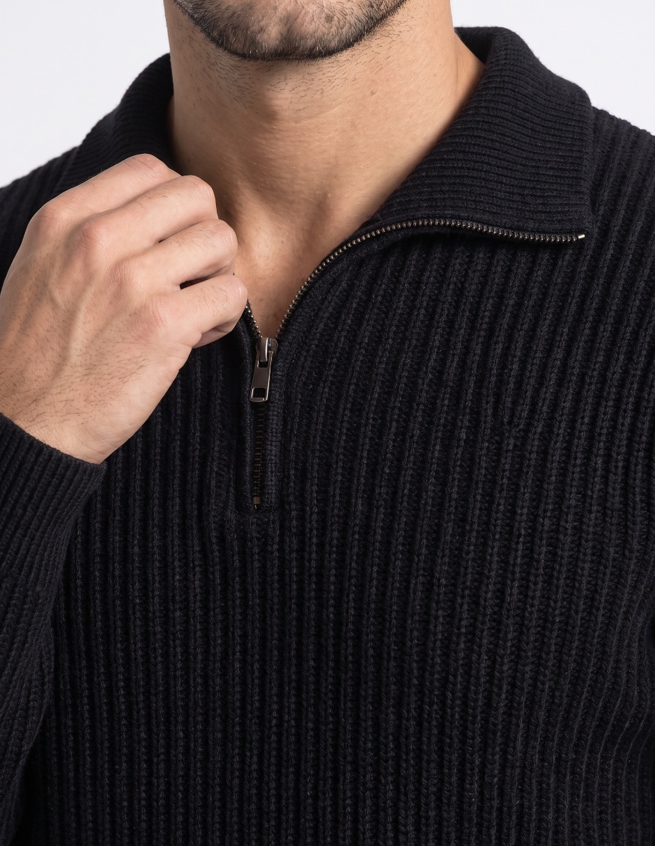 Suéter cuello con cierre para hombre 4