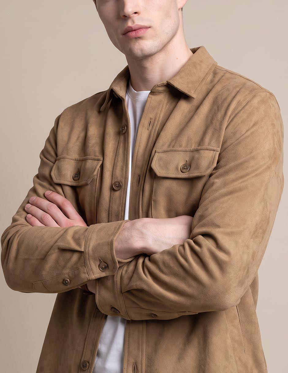 Sobrecamisa casual manga larga para hombre 2