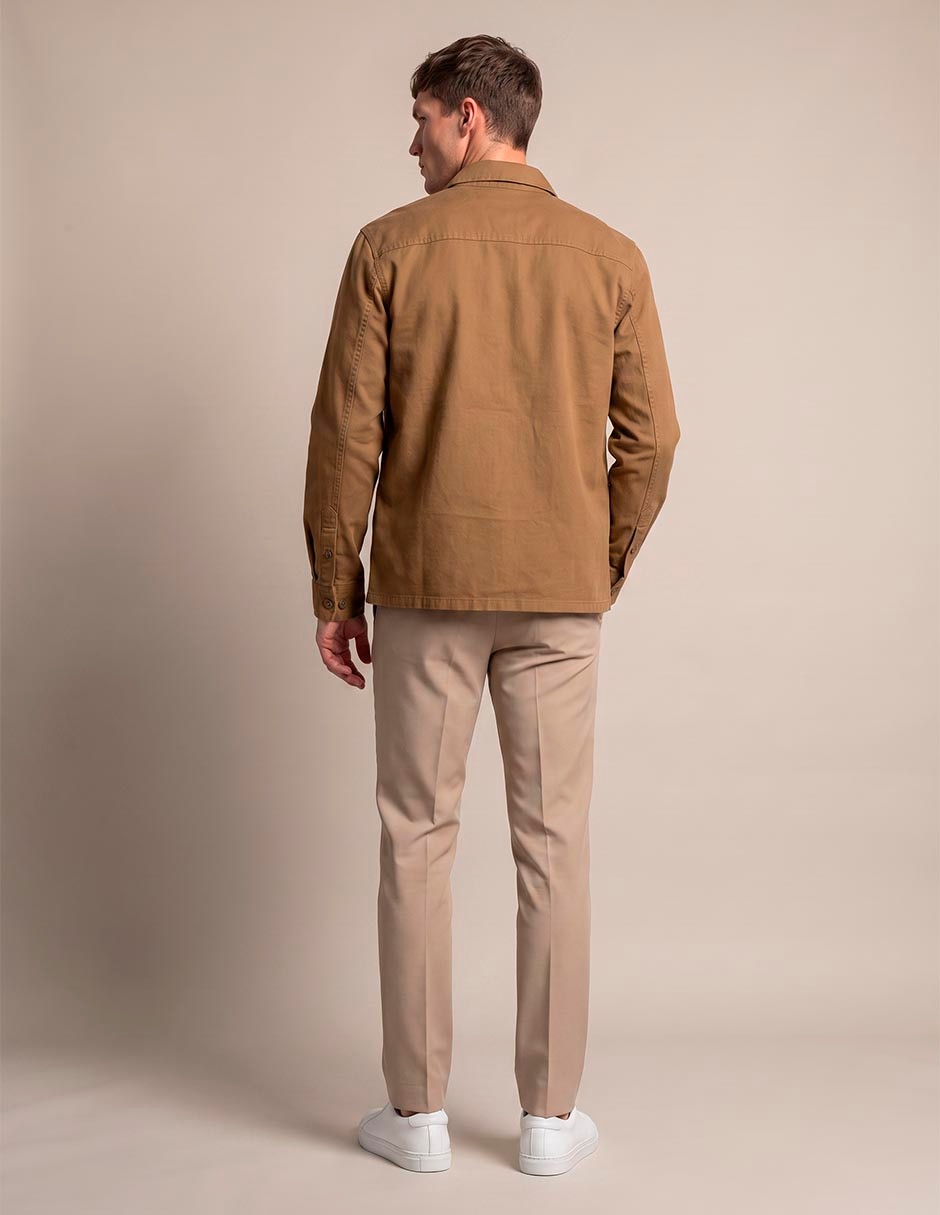 Sobrecamisa casual de algodón manga larga para hombre 3