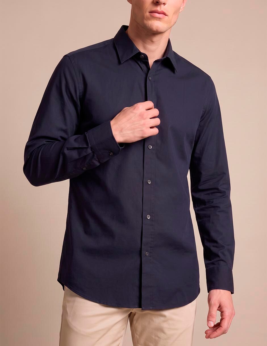 Camisa casual de algodón manga larga para hombre 3