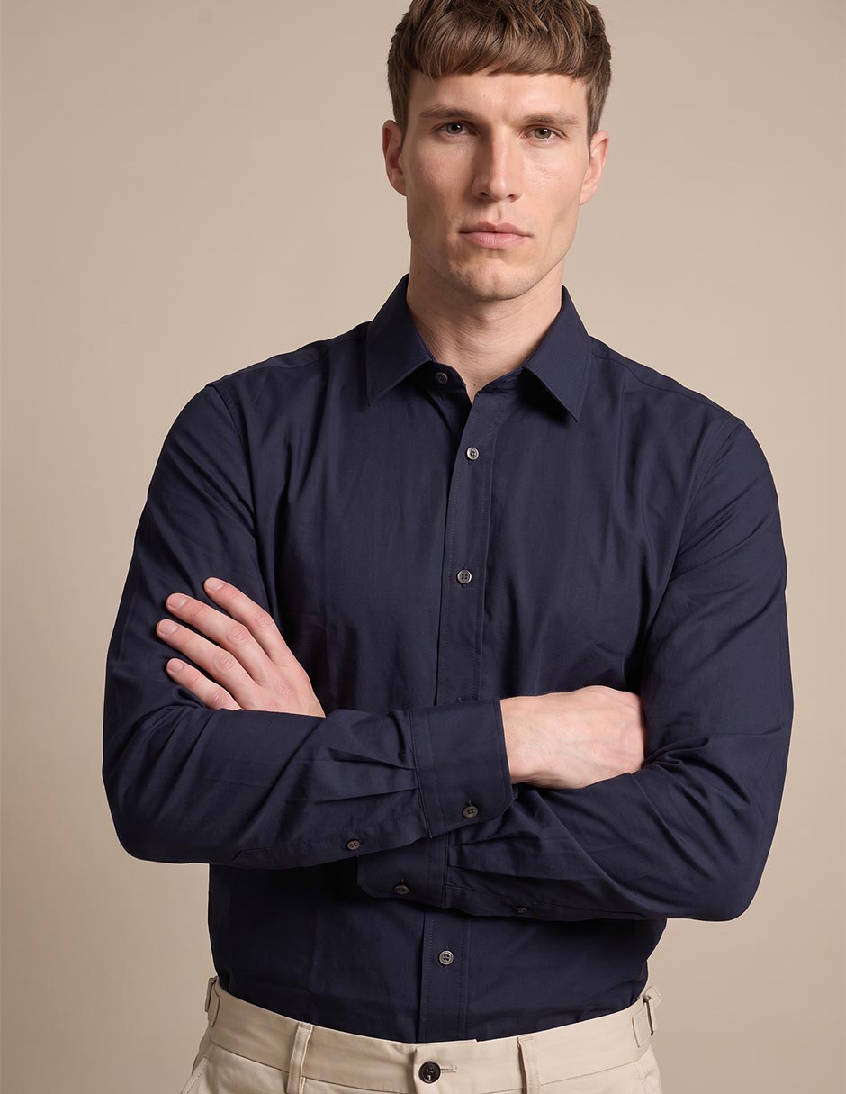 Camisa casual de algodón manga larga para hombre 2