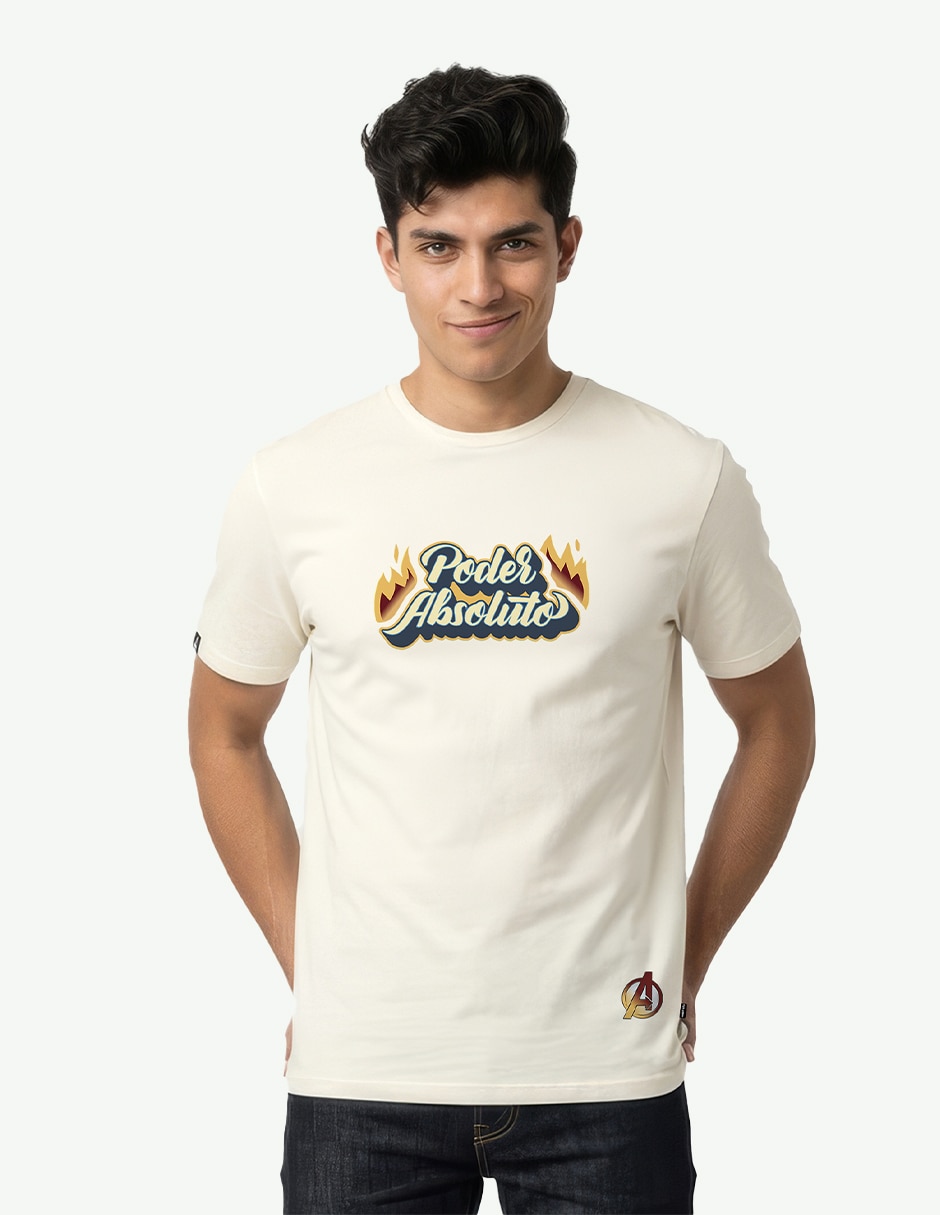 Playera abs marvel urbano cuello redondo para hombre