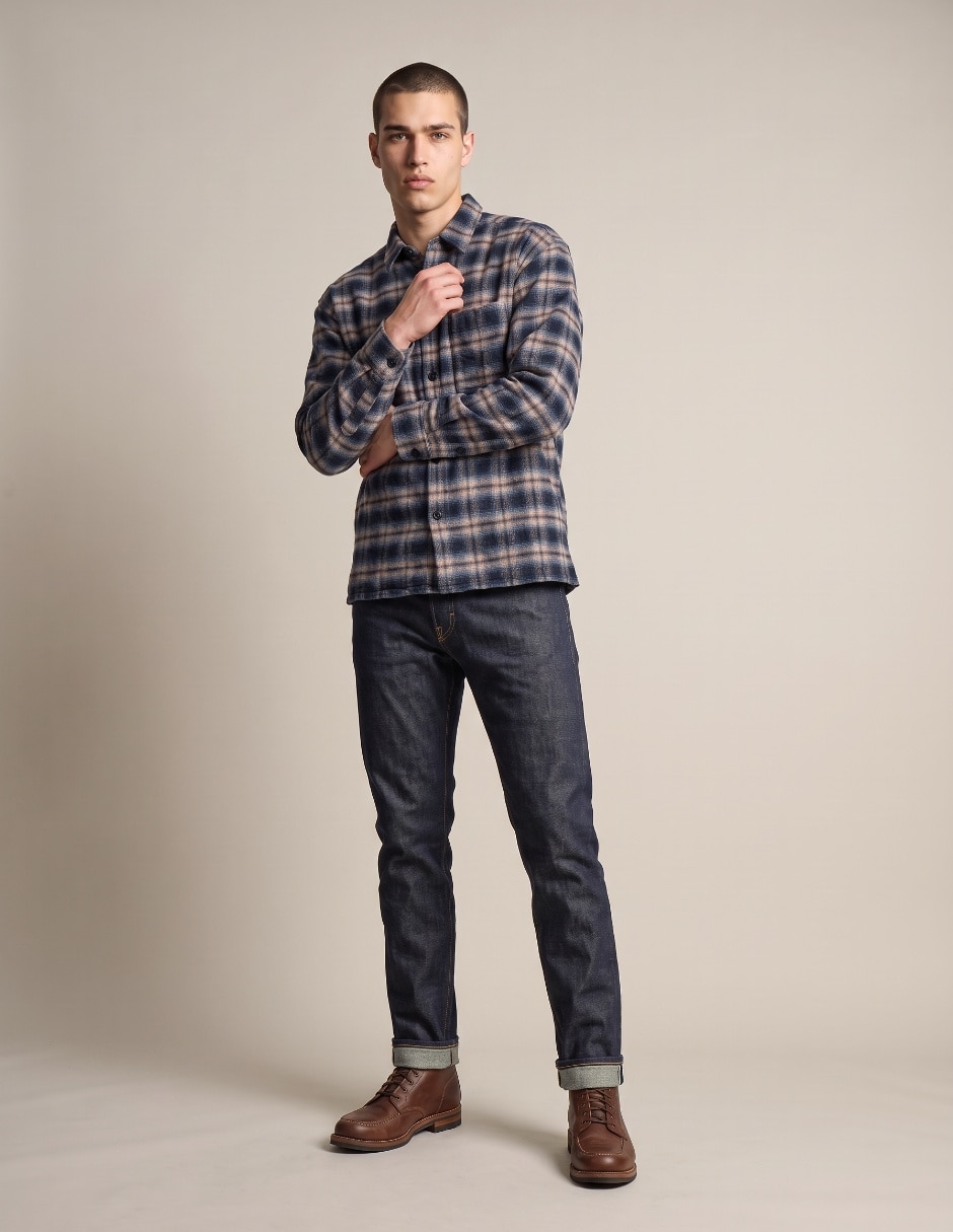 Camisa casual manga larga para hombre