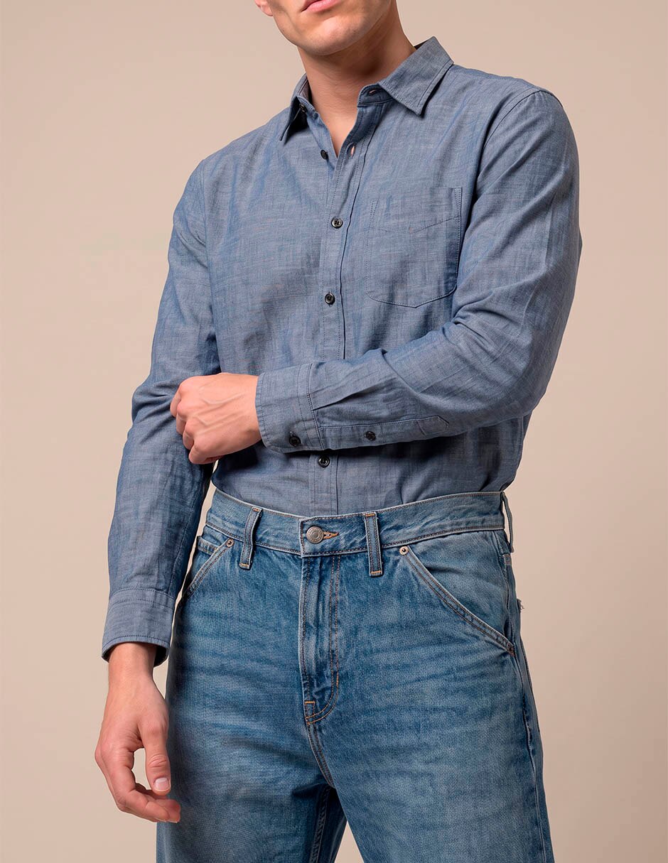 Jeans straight lavado stone wash para hombre 6