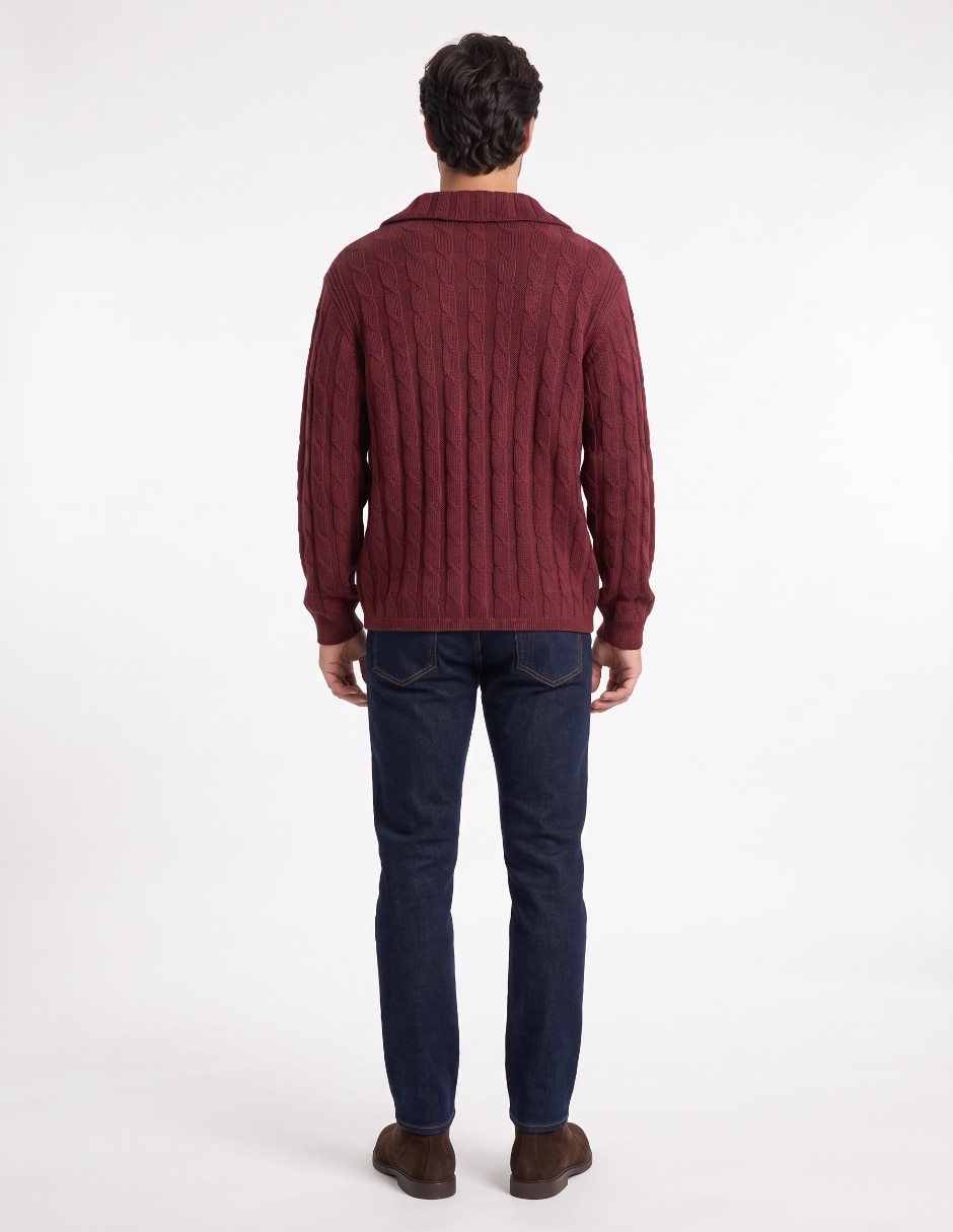 Suéter cuello camisero para hombre 2